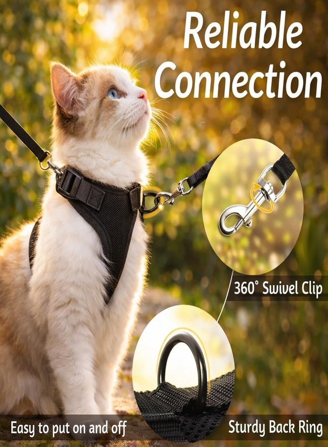 Berlin's PET ACCESSORIES Berlin's Cat Harness and Leash Set - Escape Proof, No Pull, Lightweight Breathable Air Mesh, Adjustable & Comfortable Cat Vest Harness for Small Cats, Kittens & Outdoor Walks (Black, XS) - Image 5