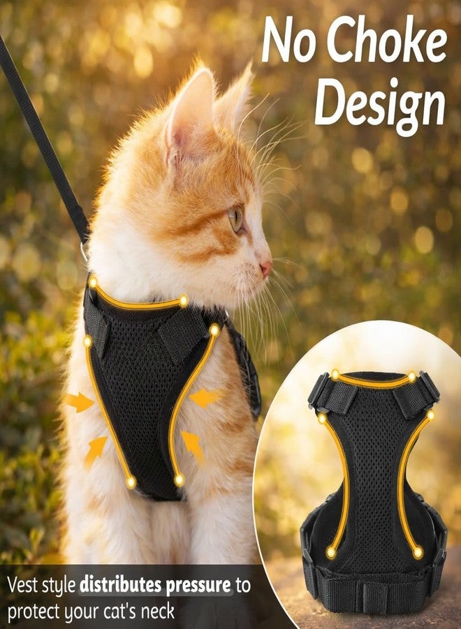 Berlin's PET ACCESSORIES Berlin's Cat Harness and Leash Set - Escape Proof, No Pull, Lightweight Breathable Air Mesh, Adjustable & Comfortable Cat Vest Harness for Small Cats, Kittens & Outdoor Walks (Black, XS) - Image 4