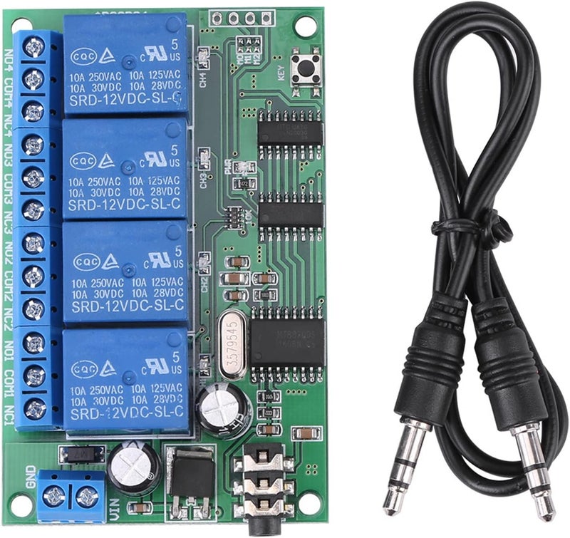 2PCS AD22B04 12V 4 Channel DTMF Audio Decoding Relay Control Commands Modifiable Remote Control Module - Image 2