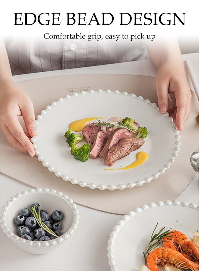 DUNISO 4-Piece Eco-Friendly and Food-Grade Ceramic Dinnerware set，High Quality Porcelain Set，Dishware Set Includes 1*10 inch Plate, 1*8 inch Plate，1*4.5 inch Bowl，1*6 inch Bowl - Image 5