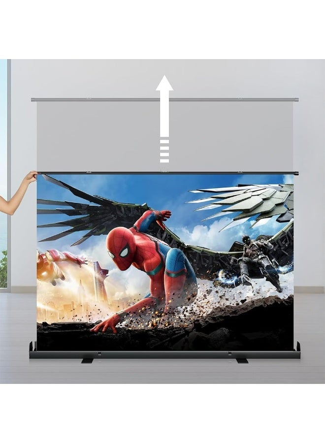 Portable Pull-Up Floor Projector Screen 100" – Compact, Lightweight with Stable Floor Base, Smooth Pull-Up Design, Perfect for Movies, Presentations, and Events. - Image 2