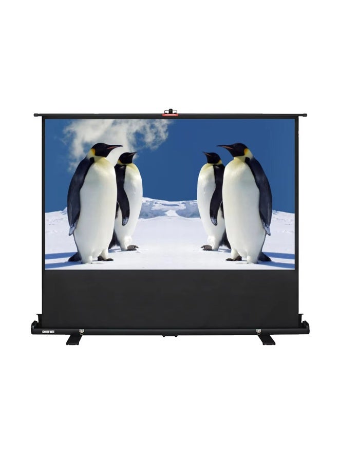 Portable Pull-Up Floor Projector Screen 100" – Compact, Lightweight with Stable Floor Base, Smooth Pull-Up Design, Perfect for Movies, Presentations, and Events. - Image 4