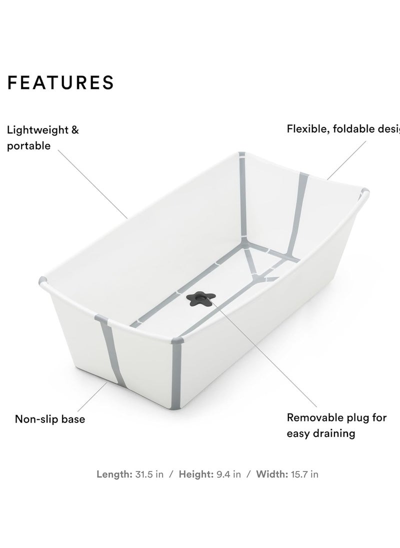 STOKKE - Stokke Flexi Bath X-Large, White - Spacious Foldable Baby Bathtub - Lightweight & Easy to Store - Convenient to Use at Home or Traveling - Best for Ages 0-6 - Image 1