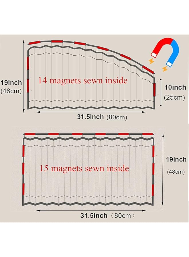 Car Window Shade Car Side Window Sun Shade Car Curtain Pleated Silky Uv Protection Privacy Baby Suction Magnetic (Black Opaque Front&Back 4Pcs) - Image 5