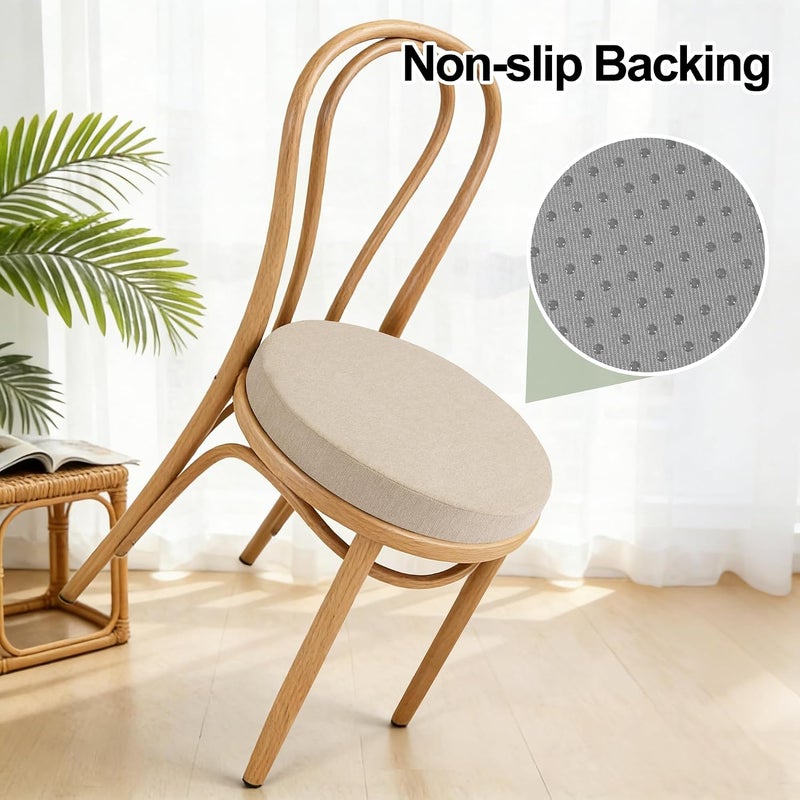 Tromlycs Round Chair Seat Cushion Pad 16 inch for Circle Stool Chairs Non Slip Decorative Foam Cushion Pillow, 1 Piece, 16 x 16 inches, White Beige - Image 5