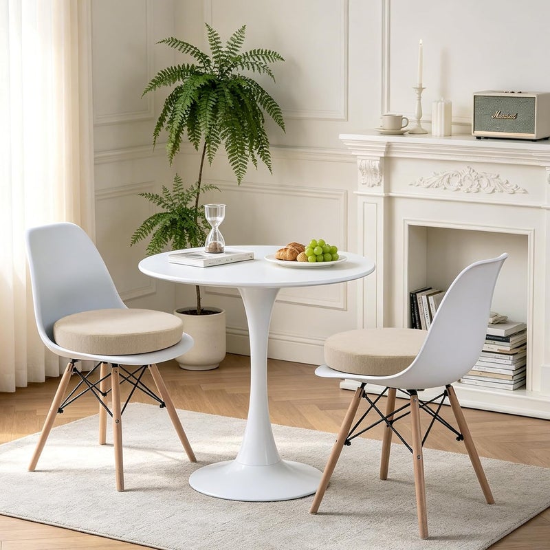 Tromlycs Round Chair Seat Cushion Pad 16 inch for Circle Stool Chairs Non Slip Decorative Foam Cushion Pillow, 1 Piece, 16 x 16 inches, White Beige - Image 2