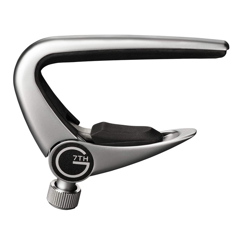 G7th Newport Guitar Capo, Classical Silver - 60mm Low-Profile, Easy to Use Flip Lever Guitar Capo with Fine-Tune Adjustment Knob, Safe Silicone Pads - Perfect for Classical & Flamenco Guitars - Image 5