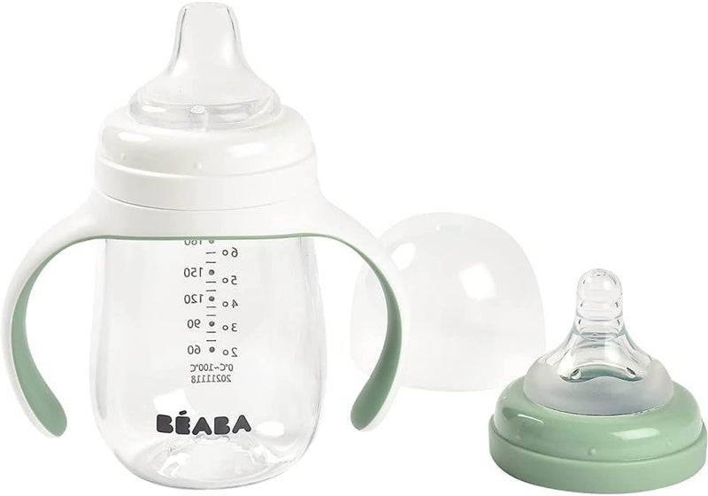 BEABA Béaba 2-in-1 Learning Bottle - Sage Green - Image 2