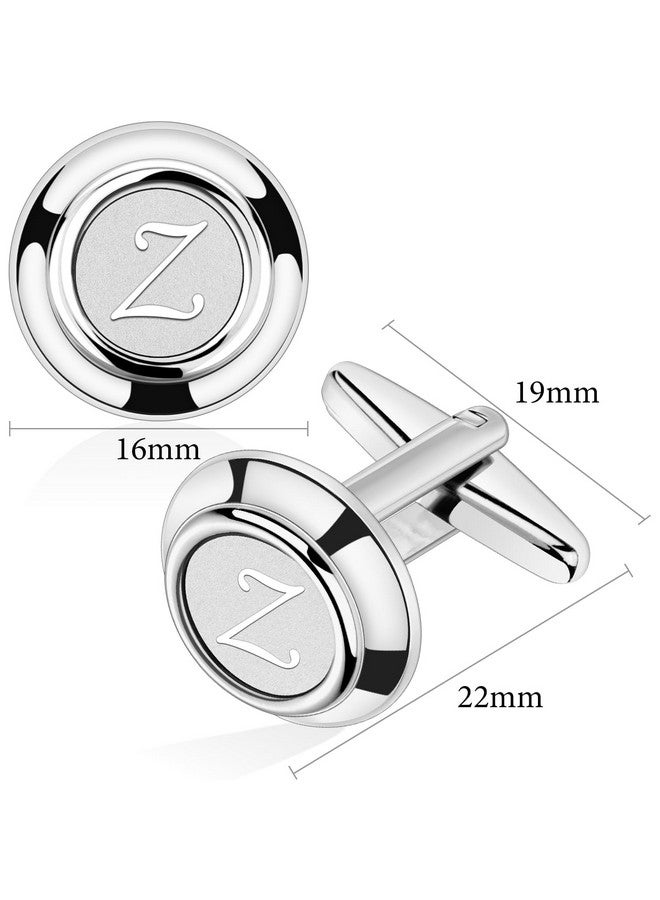 AMITER Mens Cufflinks With Initial A-Z, Classic Silver 26 Letters Cuff Links For Men Business Wedding Shirts - Image 5