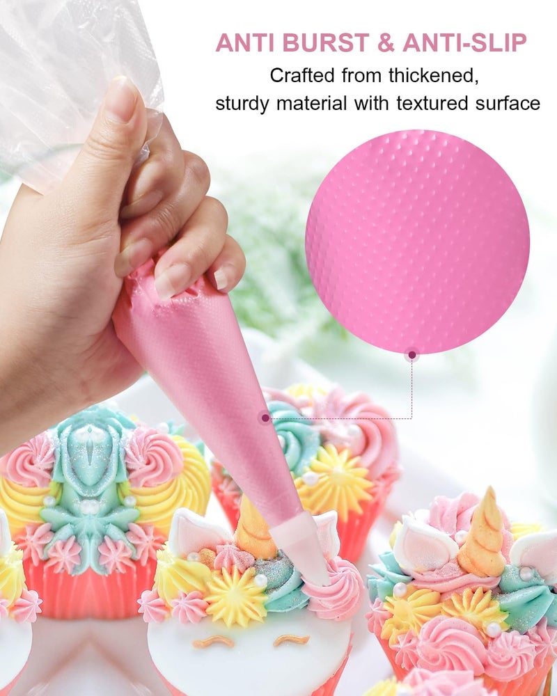 duskeep Store 24 Inch Extra Large Piping Bags Disposable, 100 Pieces Icing Bags, Tipless Piping Bags, Thickened Pastry Bags, Non-Slip & Anti-Burst, Frosting Piping Bags for Cakes Cookies Decoration - Image 4