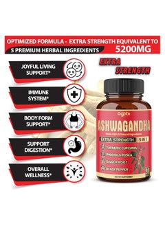 agobi Ashwagandha 5 IN 1 Extra Strength - 90 Capsules  - Image 3