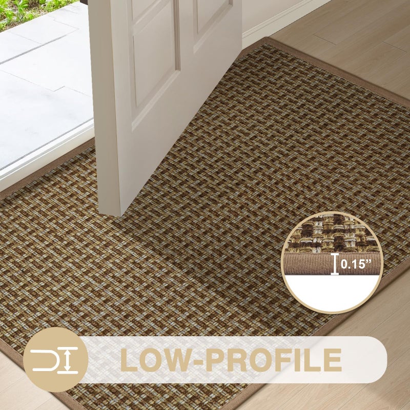 LEKEEPGO Door Mat Indoor Entrance 24"x36", Absorbent Indoor Door Mat, Non Slip Rubber Backing Inside Door Mats, Washable Floor Mat, Low-Profile Doormat for Front Door, Entryway, Entrance, Brown - Image 4