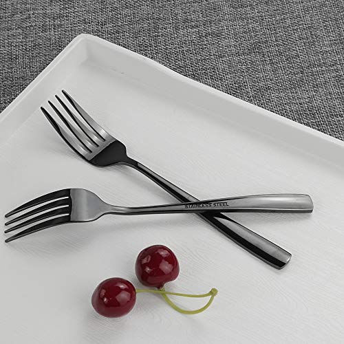 Teyyvn Black Stainless Steel Dessert/Salad Forks, Set of 16 - Image 3