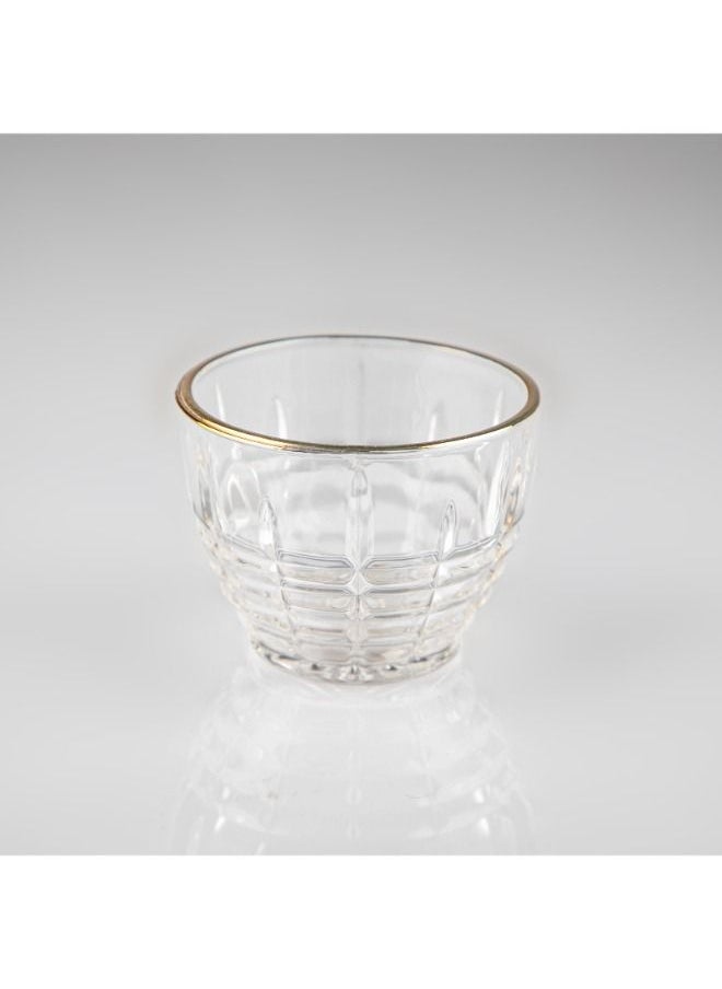 Soleter Sugar Pot With Gold Rim On Top Sugar Bowl with Lid Dustproof Crystal Glass Sugar Bowl Coffee Cube Sugar Bowl Household Candy Dried Fruit Transparent Jar Salt Container 110mm/Ф85-50mm  - Image 4