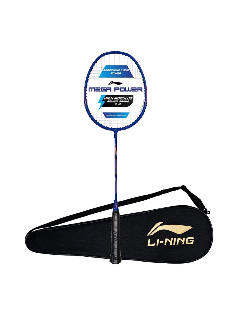 Li-Ning Mega Power 7 Aluminium Strung Badminton Racket with Full Racket Cover | For Beginners | 95 grams | Maximum String Tension - 24lbs - Image 1