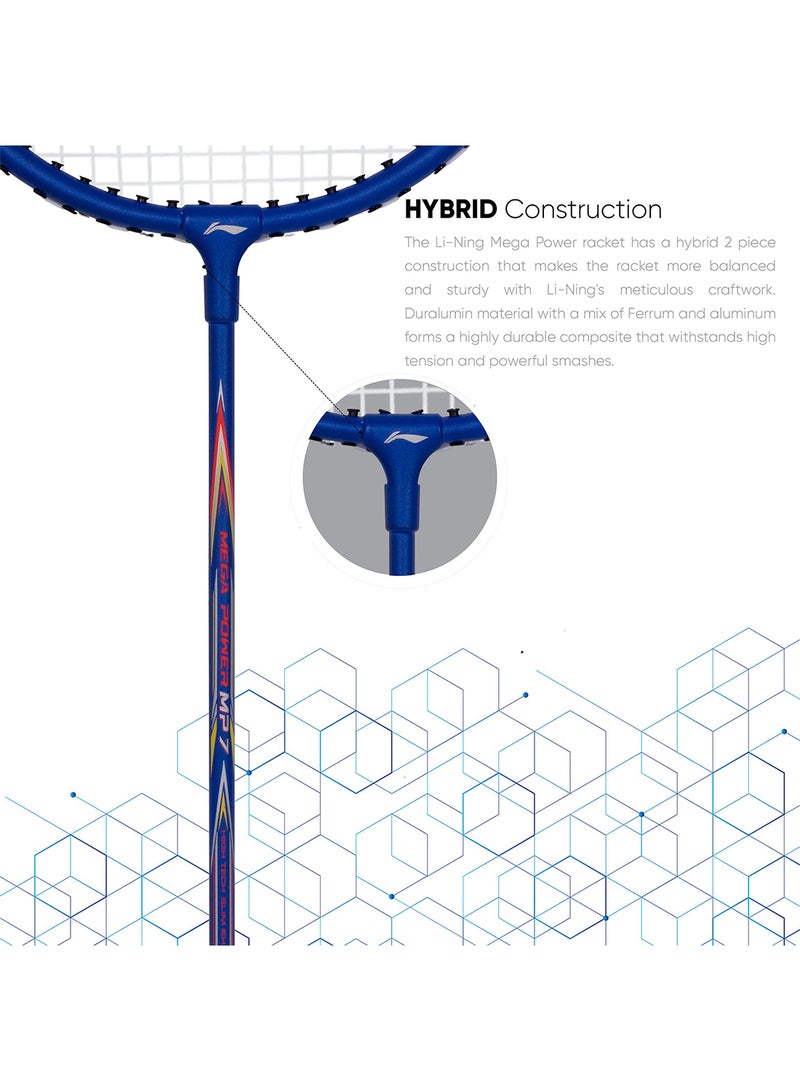 Li-Ning Mega Power 7 Aluminium Strung Badminton Racket with Full Racket Cover | For Beginners | 95 grams | Maximum String Tension - 24lbs - Image 3