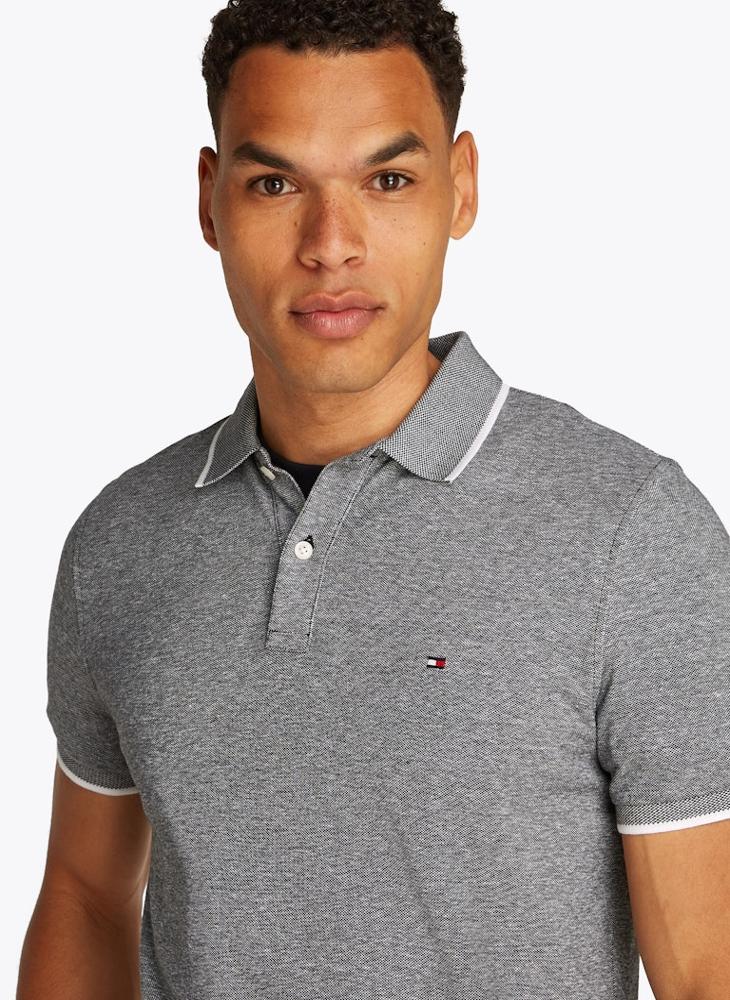 TOMMY HILFIGER Regular Fit Linen Short Sleeve Polo  - Image 3