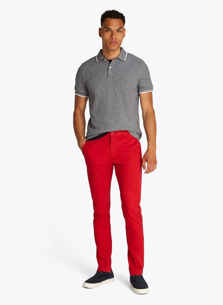 TOMMY HILFIGER Regular Fit Linen Short Sleeve Polo  - Image 4