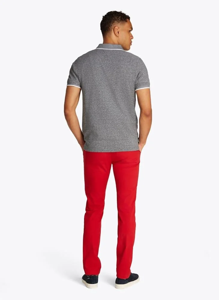 TOMMY HILFIGER Regular Fit Pique Polo Shirt With Linen