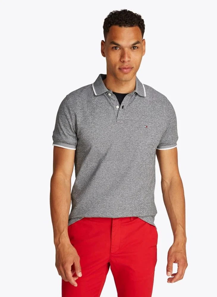 TOMMY HILFIGER Regular Fit Pique Polo Shirt With Linen
