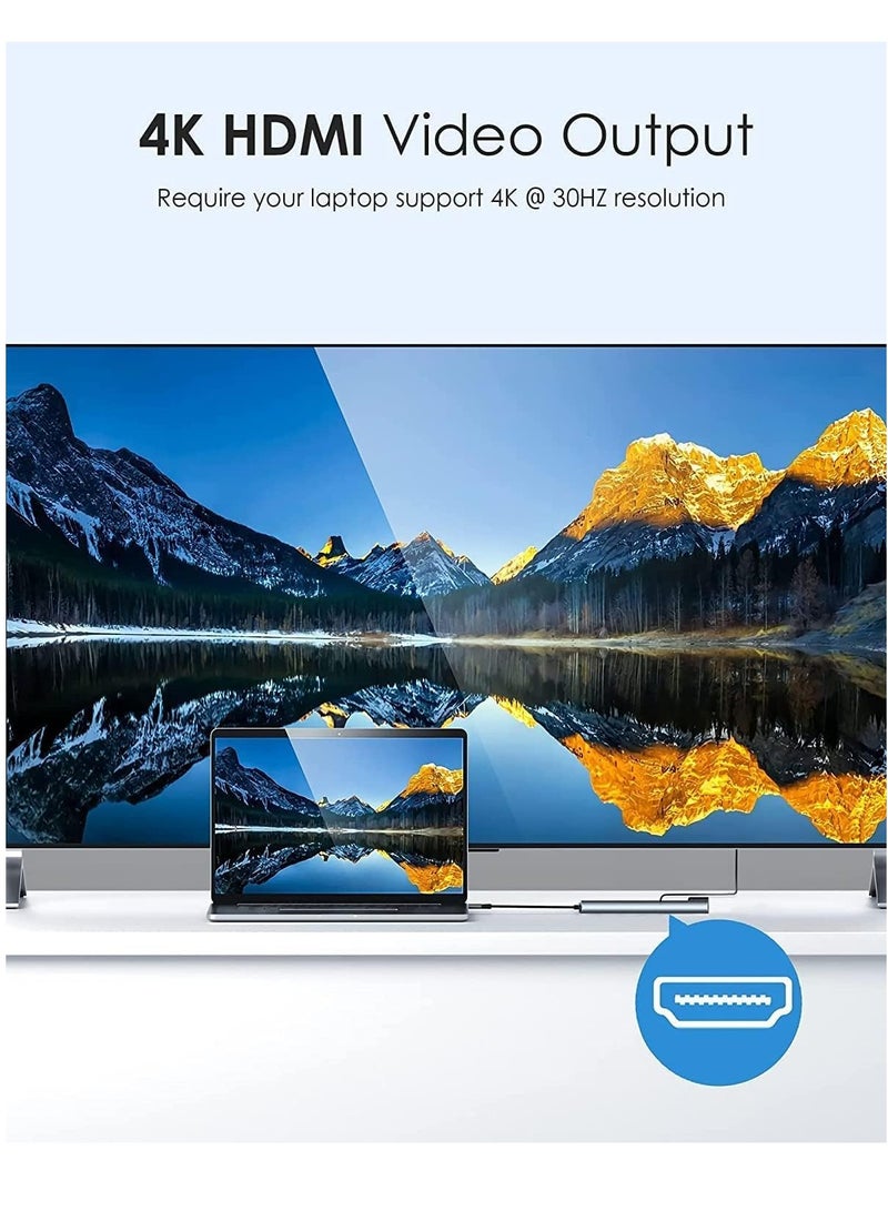 Loquat USB C Hub, 8 in 1 Type C Hub Multiport Adapter with 4K HDMI, PD Power Delivery, USB-C, Ethernet, 2 USB, SD/TF Card Reader Compatible with Mac Book Pro XPS and More Type C Devices - Image 3