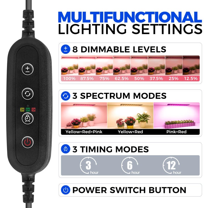 Barrina CX83 Plant Shelf with Grow Light, 5-Tier, Plant Stand with 10W Ultra-Thin Grow Light Panels for Hydroponics, Seedlings, Succulents, Flowers, Veg, 3/6/12h Timer, 15.7" L x 11.8" W x 59.1" H - Image 4