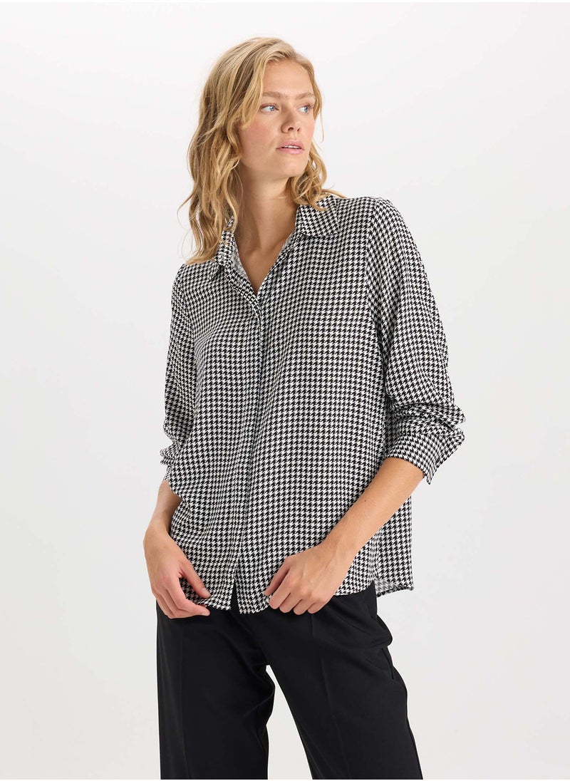 DeFacto Regular Fit Shirt Collar Long Sleeve Shirt  - Image 2