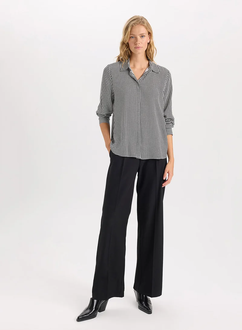 DeFacto Regular Fit Shirt Collar Long Sleeve Shirt