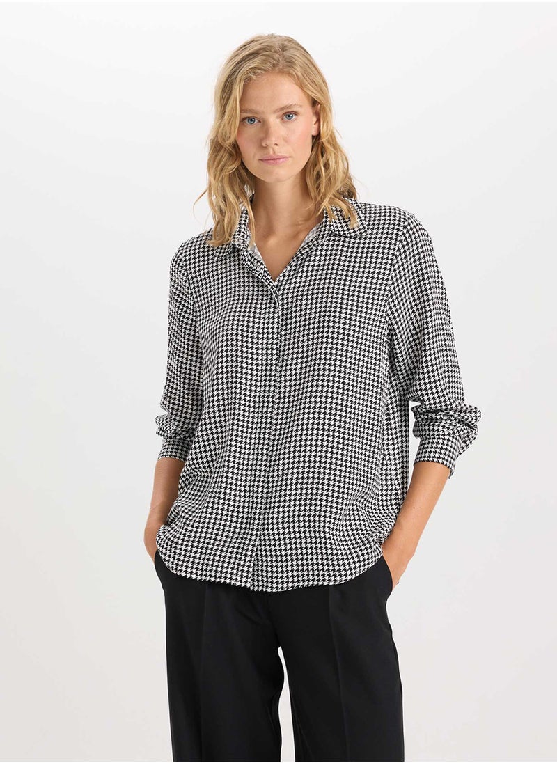DeFacto Regular Fit Shirt Collar Long Sleeve Shirt  - Image 1