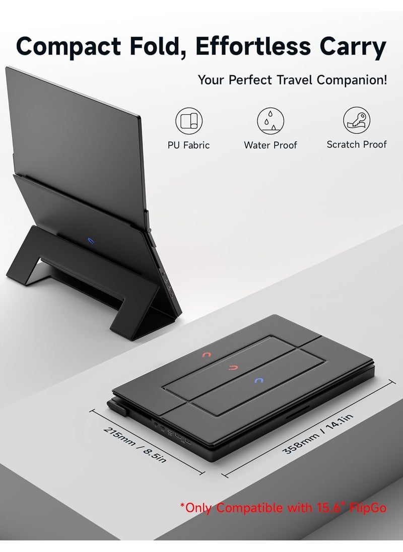 JSAUX JSAUX Magnetic Leather Stand FlipGo 156 Portable Monitor Dual Screen  - Image 5