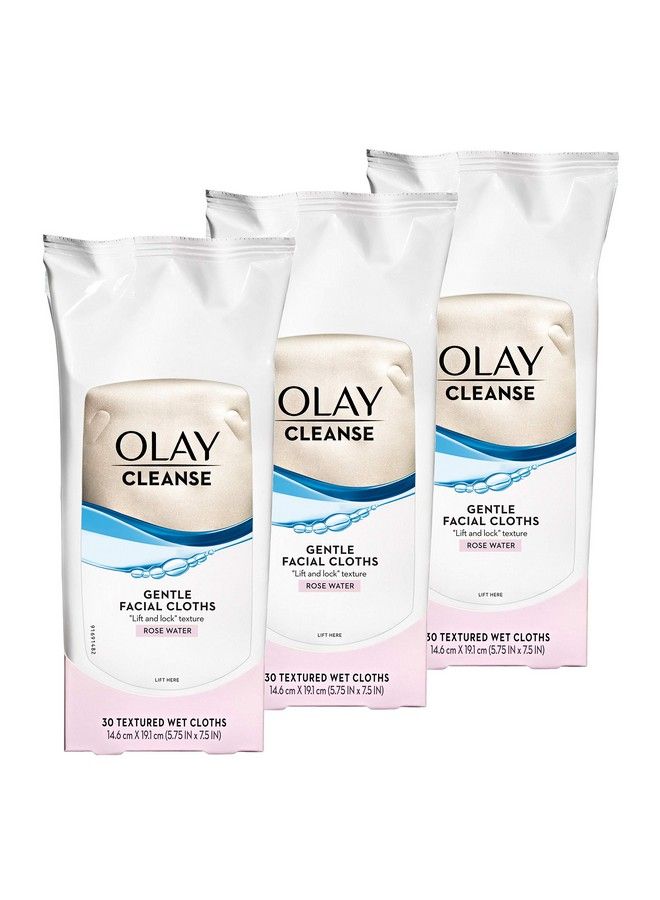Olay Gentle Facial Cleansing Cloths With Rose Water 30 Count Pack Of 3  - Image 2