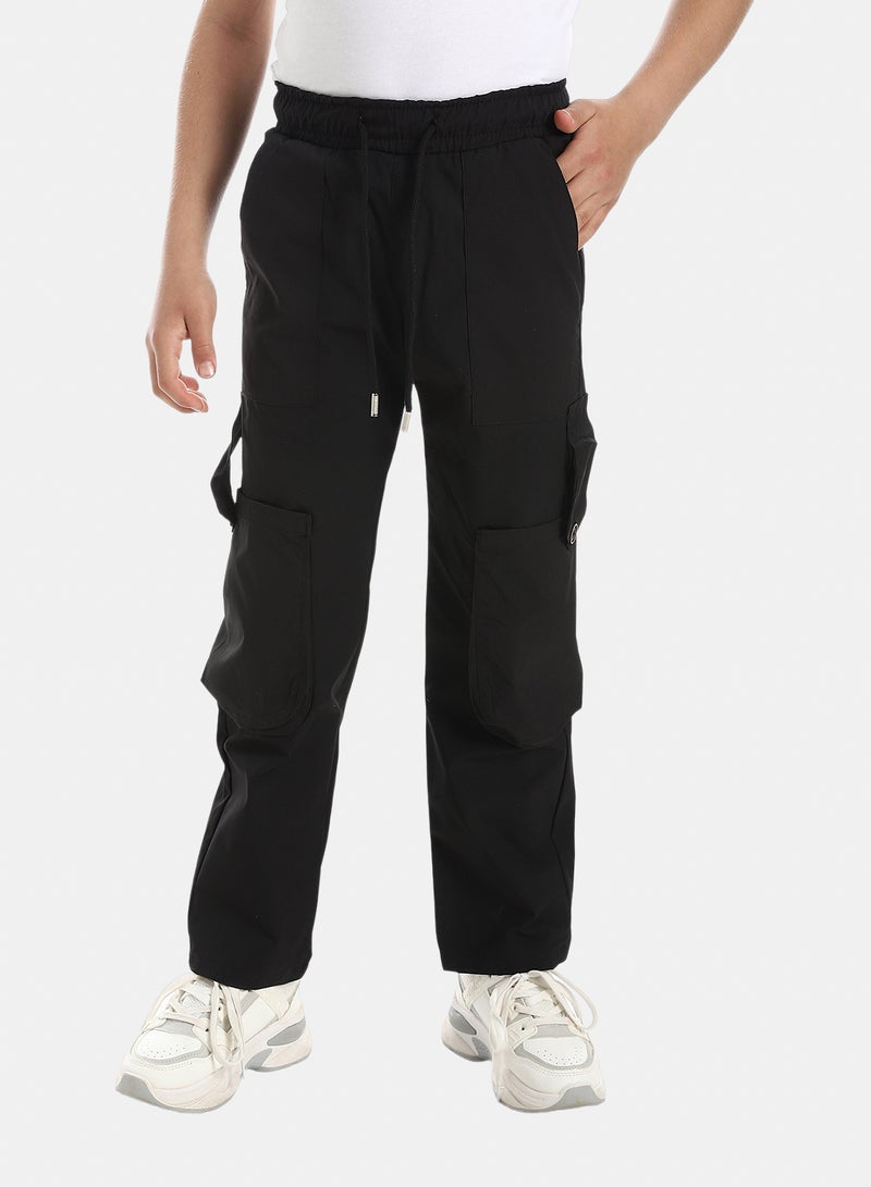 Andora Cargo Pants With Pockets - Black - Image 1