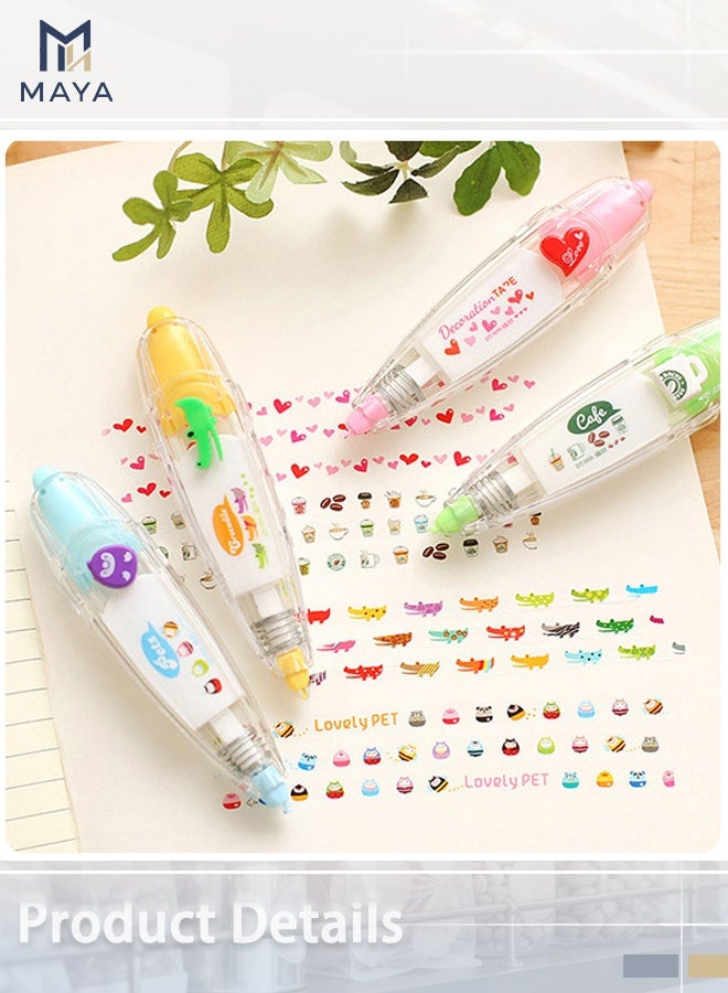 Maya Kawaii Heart Decoration Tape Dispenser, Cute Correction Tape Style DIY Scrapbooking Sticker, 40cm Long, Stationery for Students Journaling, Pink - Image 2