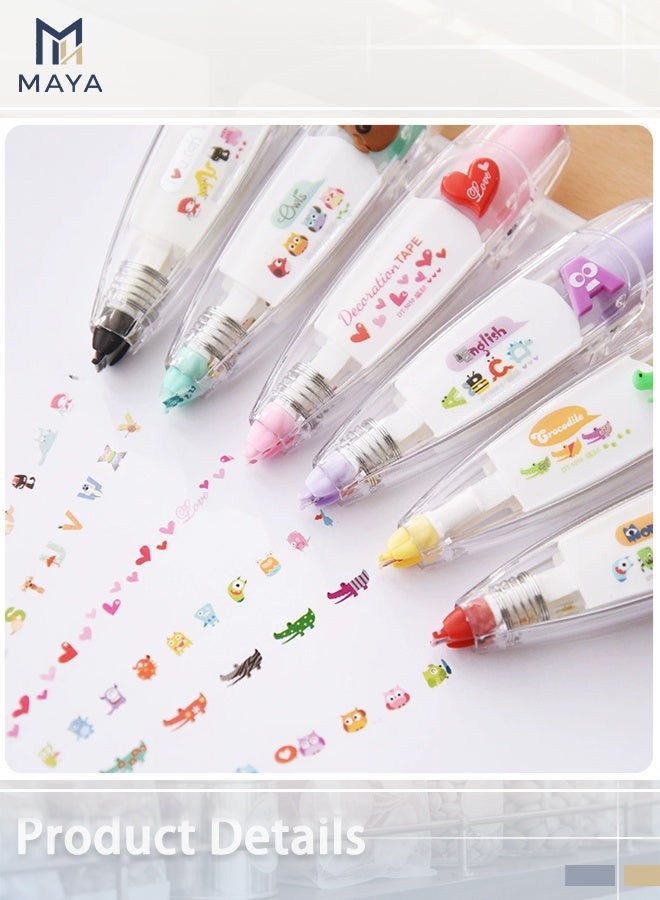 Maya Kawaii Heart Decoration Tape Dispenser, Cute Correction Tape Style DIY Scrapbooking Sticker, 40cm Long, Stationery for Students Journaling, Pink - Image 3