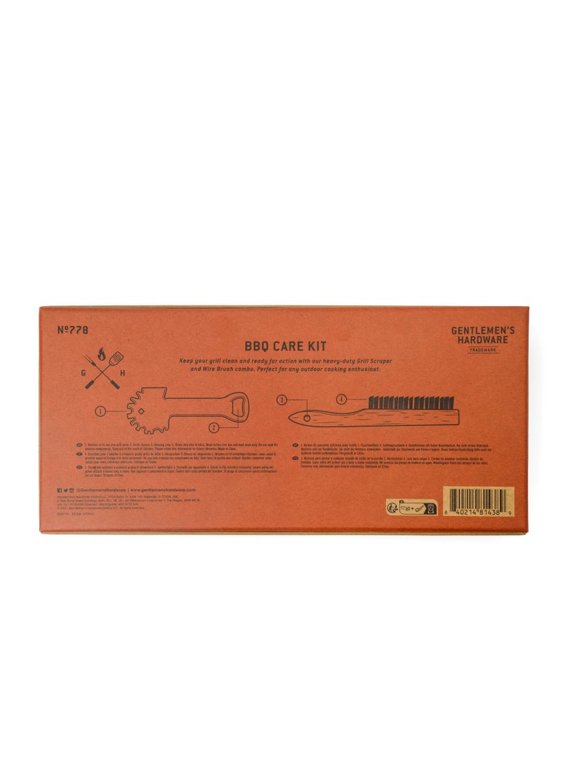 GENTLEMEN'S HARDWARE BBQ Care Kit - Grill Scraper & Wire Brush  - Image 2