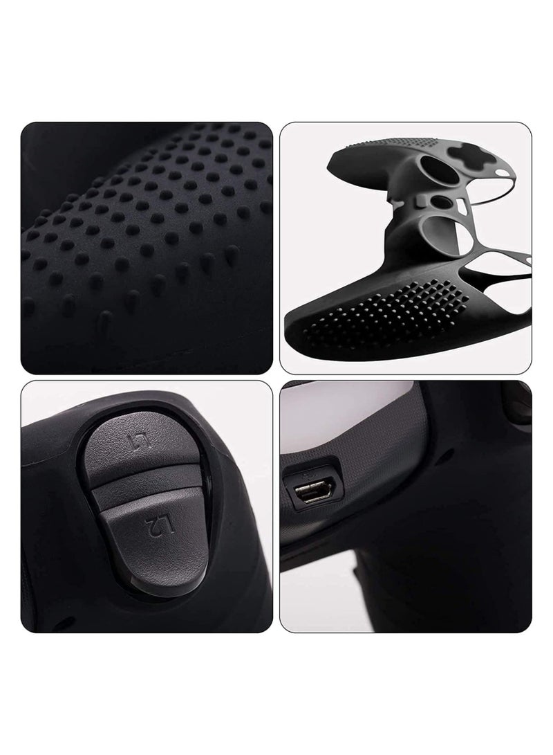 PS5 Silicone Grip Controller Case Cover Skin Protector for Playstation 5 Accessories - Black (Pack of 2) - Image 2
