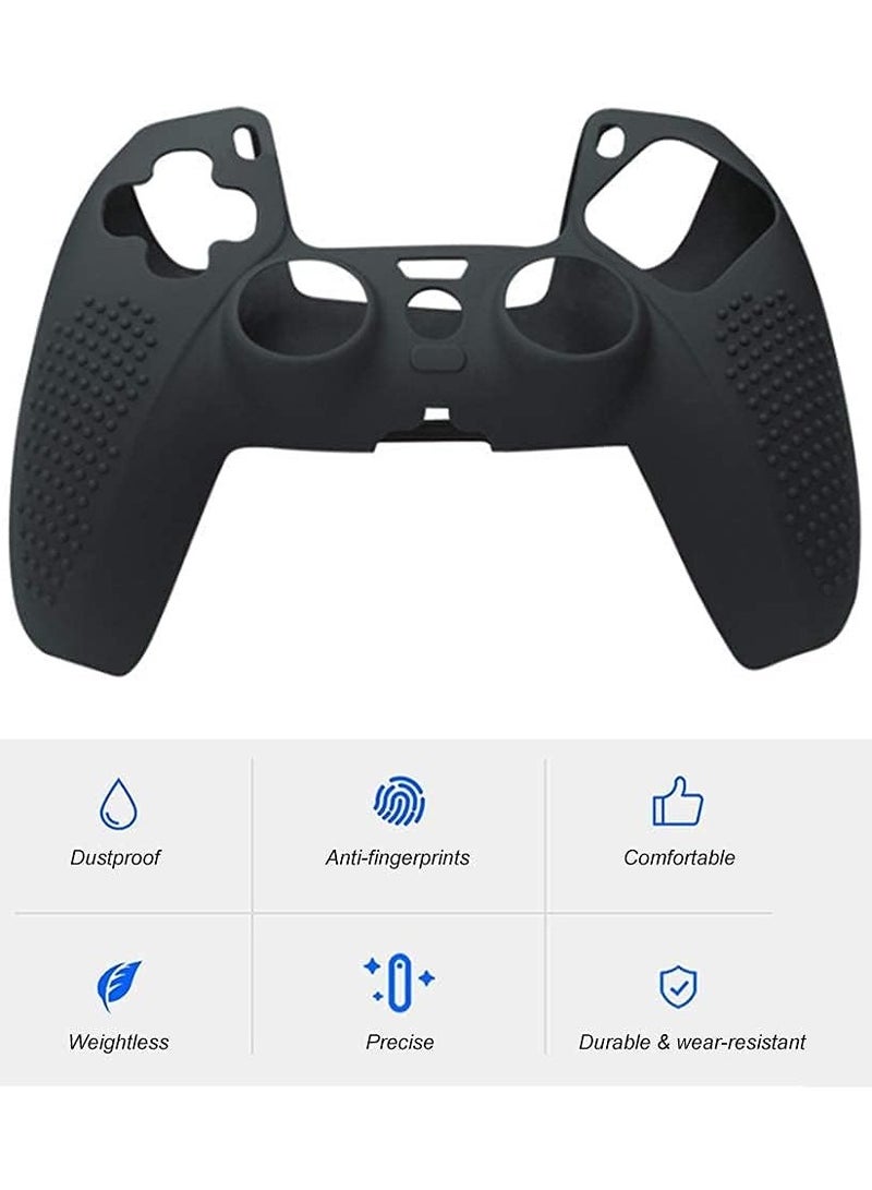 PS5 Silicone Grip Controller Case Cover Skin Protector for Playstation 5 Accessories - Black (Pack of 2) - Image 3