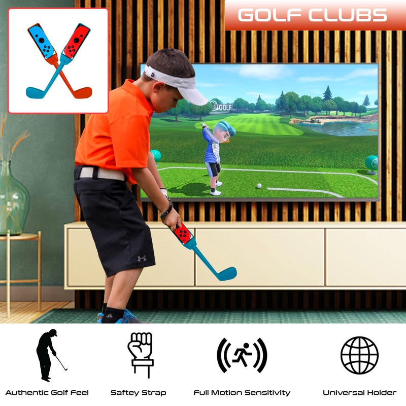 Orzly Switch Sports Games 2024 Accessories Bundle Pack for Nintendo Switch & Switch OLED with Tennis Rackets, Golf Clubs, Chambara Swords, Soccer Leg Straps & Joycon Grips - With Carry Bag - Image 4