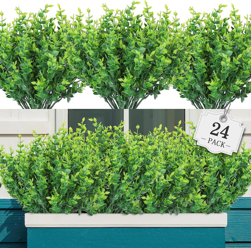 jaffiust 24PCS Artificial Flowers for Outdoor,No Fade Fake Plastic Flowers Faux Plants for Decoration Hanging Planters Indoor Outside Garden Porch Window Box Home Wedding Farmhouse - Image 1