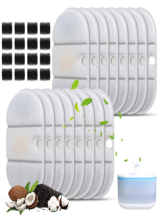 Zejoot Cat Water Fountain Replacement Filters Compatible with PETLIBRO PLWF002-71oz/2.1L Capsule Pet Fountain, Dog Dispenser Replacement Filter Set with Sponges - Image 1