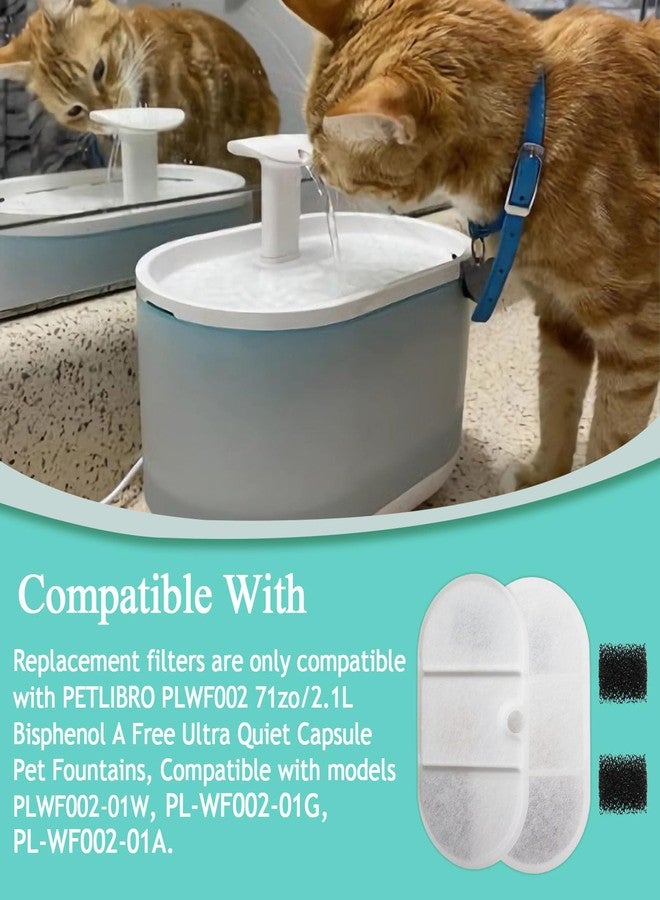 Zejoot Cat Water Fountain Replacement Filters Compatible with PETLIBRO PLWF002-71oz/2.1L Capsule Pet Fountain, Dog Dispenser Replacement Filter Set with Sponges - Image 4