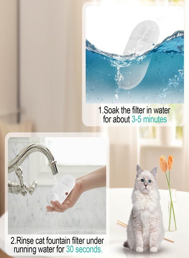 Zejoot Cat Water Fountain Replacement Filters Compatible with PETLIBRO PLWF002-71oz/2.1L Capsule Pet Fountain, Dog Dispenser Replacement Filter Set with Sponges - Image 5