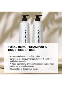 Peter Coppola Total Repair Shampoo & Conditioner Duo Colorsafe Sodium Chloridefree Sulfatefree Shampoo For Color Treated Hair And Smoothing Conditioner Keratin Treatment Aftercare (12 Fl Oz)  - Image 4