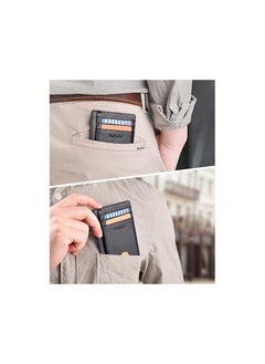 Buffway Buffway Mens RFID Blocking Slim Bifold Wallet Minimalist Leather Small Wallets for Men with Cash Pocket and Card Holder Slots  - Image 3
