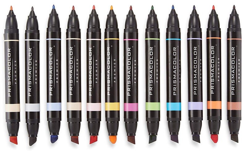 Prismacolor Premier Double-Ended Art Markers Fine And Chisel Tip Manga Colors Adult Coloring 12 Pack - Image 3