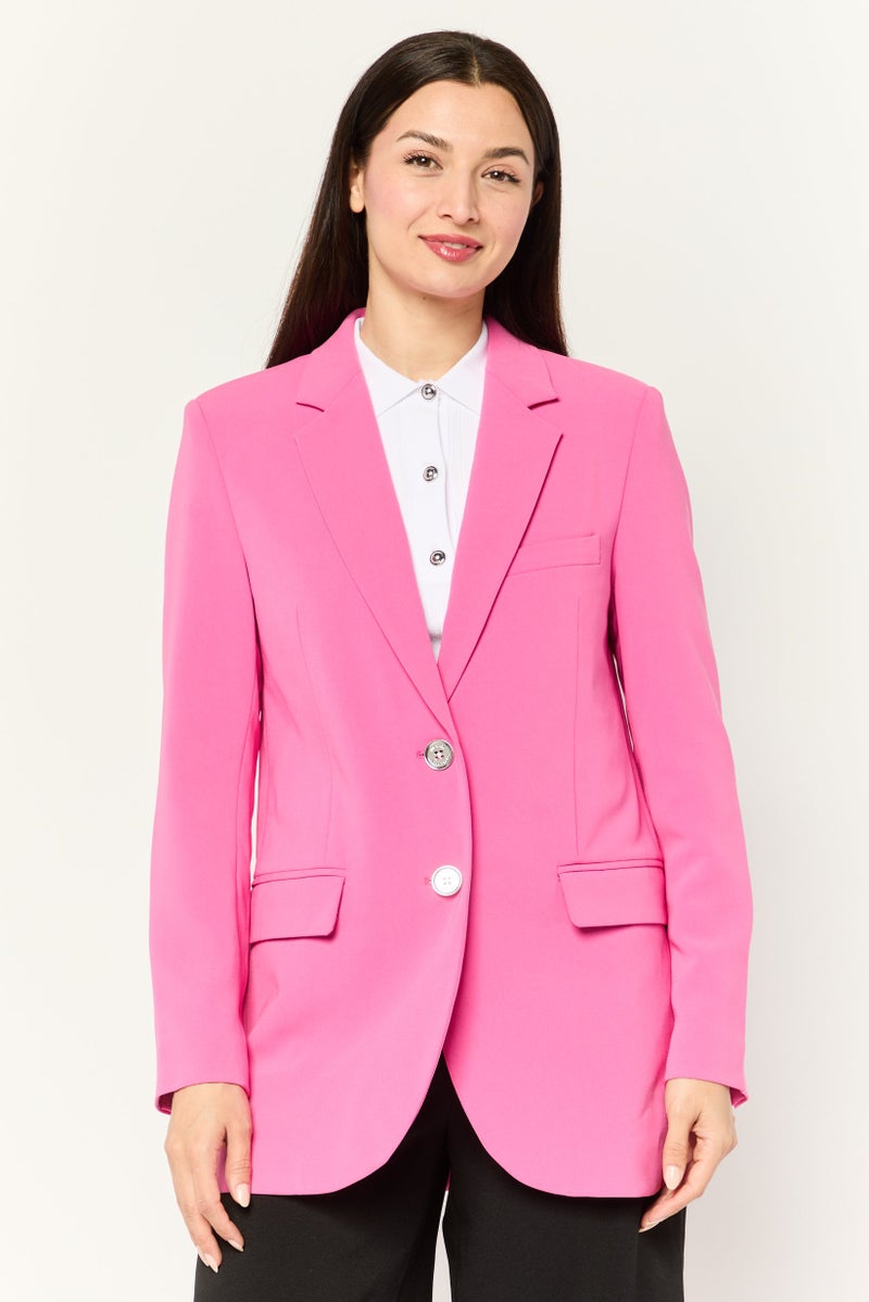 Michael Kors Women Regular Fit Solid Semi Formal Blazers, Pink  - Image 1