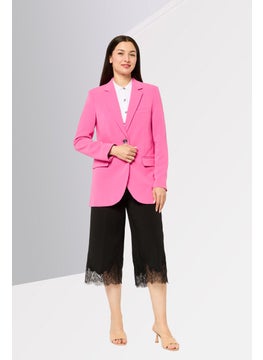 Michael Kors Women Regular Fit Solid Semi Formal Blazers, Pink  - Image 4