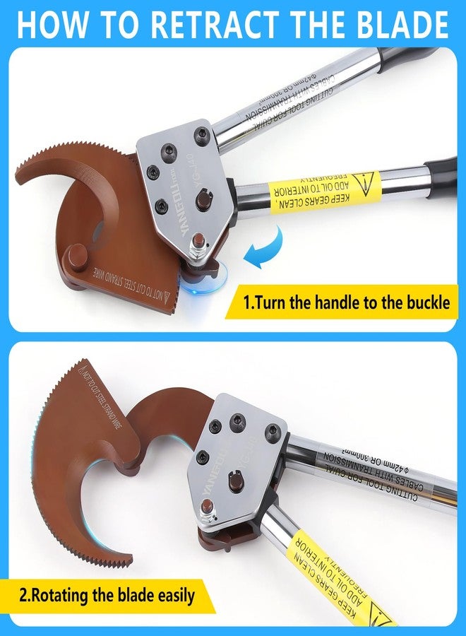 Yangoutool Heavy-Duty Ratcheting Cable Cutters for Large Copper, Aluminum, and Armored Cables - J40 Wire Cutter up to 300 mm², Electrical Wire Cutting Tool - Image 4