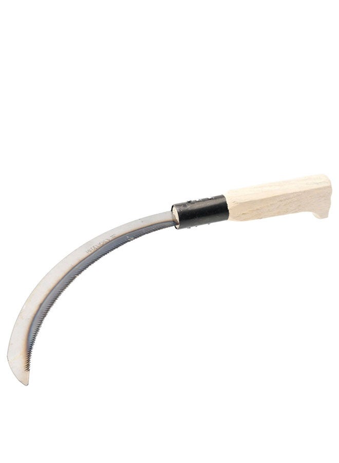 Grass Sickle - 10.5inch - Curved Handheld Weeding and Harvesting Sickle Tool with Sharp Serrated Blade & Non-Slip Handle, Manual Garden Cutter for Grass, Weeds, Crops, and Farm Maintenance - Image 2