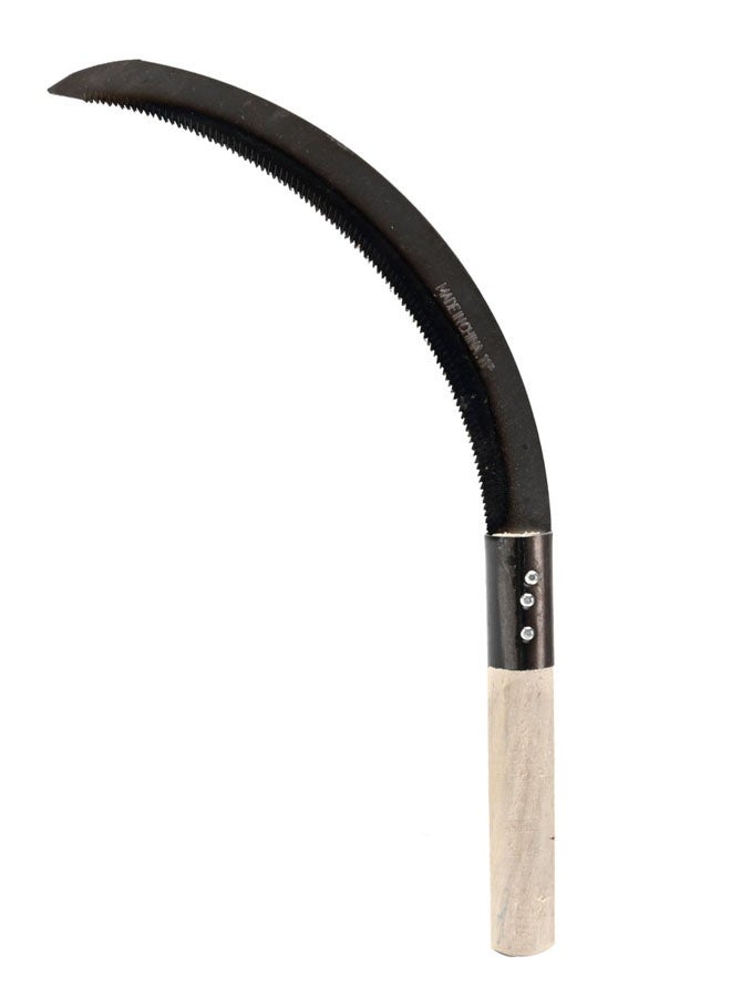 Grass Sickle - 10.5inch - Curved Handheld Weeding and Harvesting Sickle Tool with Sharp Serrated Blade & Non-Slip Handle, Manual Garden Cutter for Grass, Weeds, Crops, and Farm Maintenance - Image 1